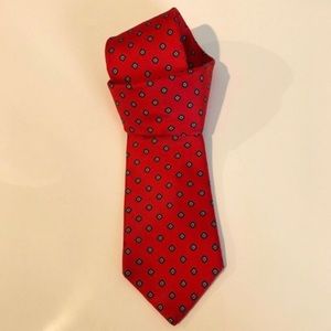Yves Saint Laurent red 100% silk tie